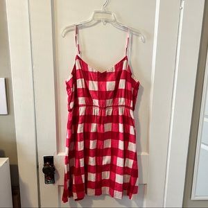GAP Pink and White Plaid Tank Dress Size XL